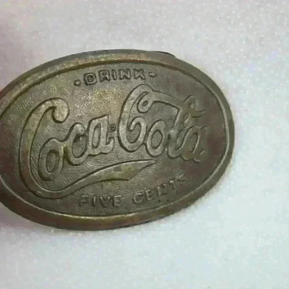 Vintage Coke Belt Buckle Metal Drink Coca Cola Five Cents Advertising - Picture 8 of 12